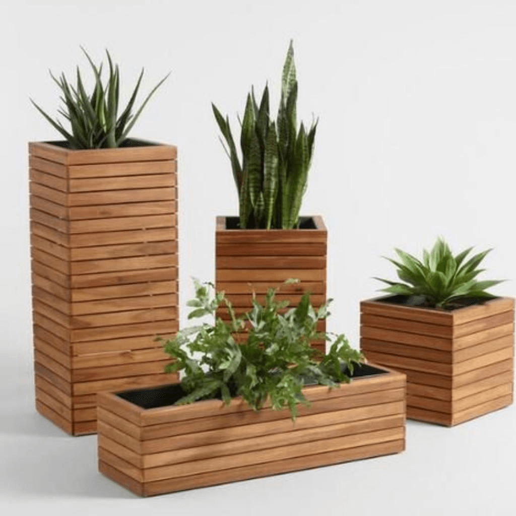 خرید گلدان چوبی